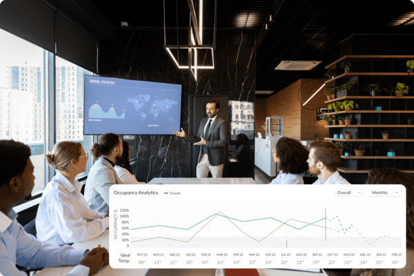 المراقبة والتحكم في الوقت الحقيقي للمعلمات المتعلقة بالفضاء من خلال تكامل البيانات وإنترنت الأشياء.